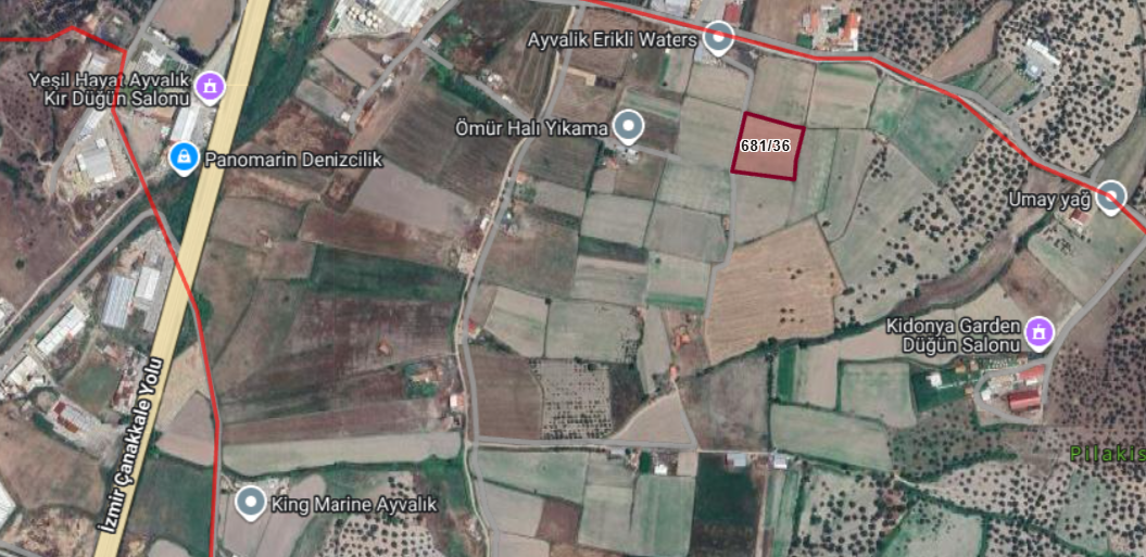 Ayvalık Gazikemalpaşa da Satılık Tarla