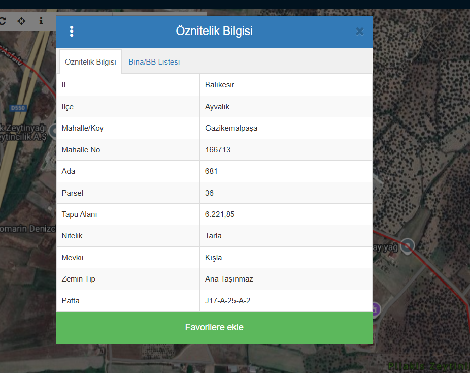 Ayvalık Gazikemalpaşa da Satılık Tarla