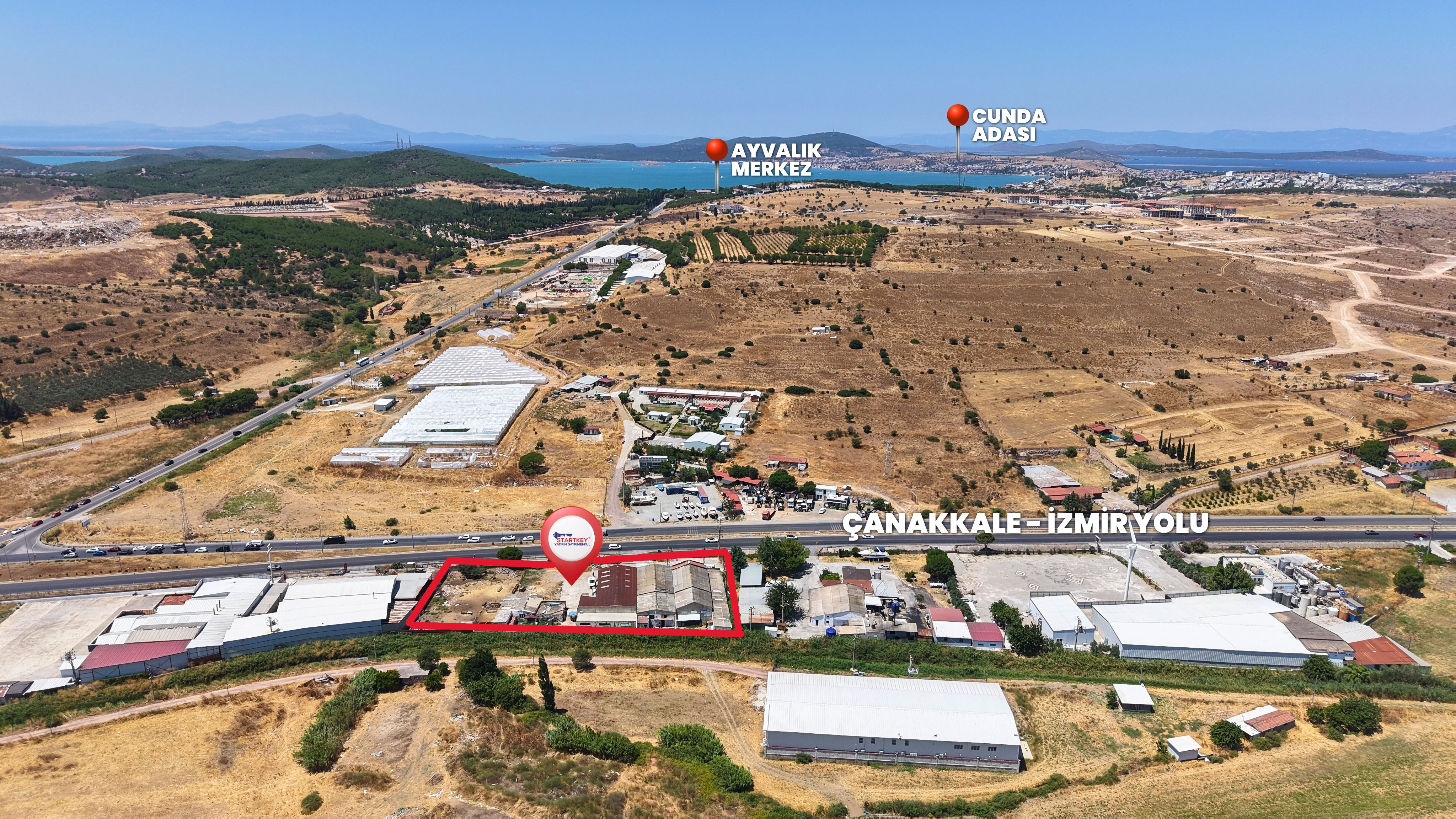Ayvalıkta Ana Yol Cepheli Depo ve Ticari Alan Fırsatı
